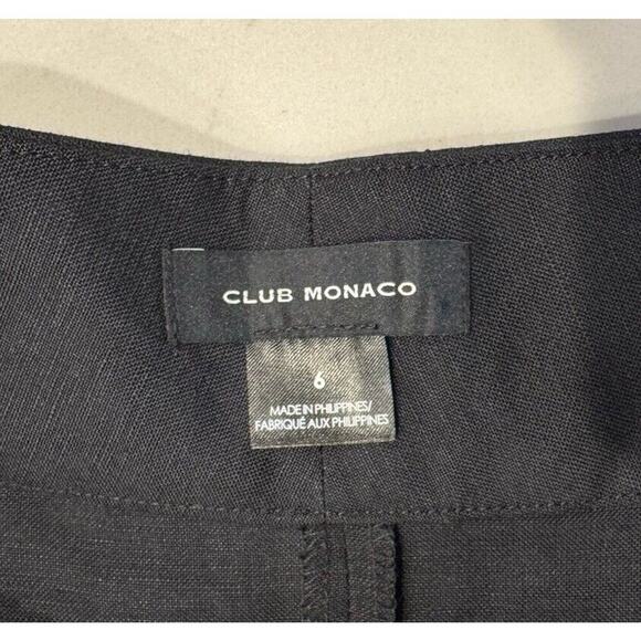 Club Monaco Women’s Size 6 High Waisted Linen Blend Black Shorts Pockets Modern - Picture 3 of 5